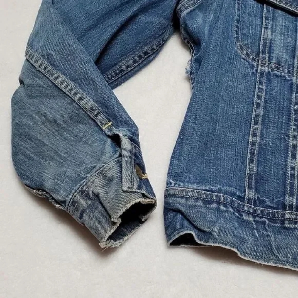 1960s Vintage Lee Sanforized 101-J USA Union Made Distressed Denim Jacket - Picture 5 of 16